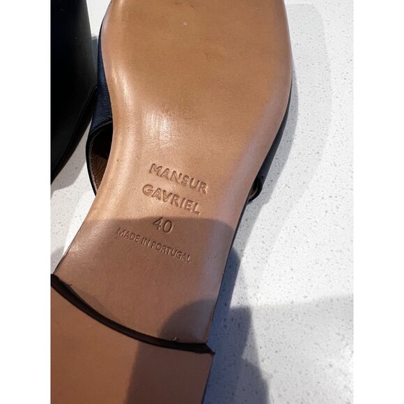 Mansur Gavriel Square Toe black leather Slingback Flat (Women) shoes size 40 - Picture 9 of 11